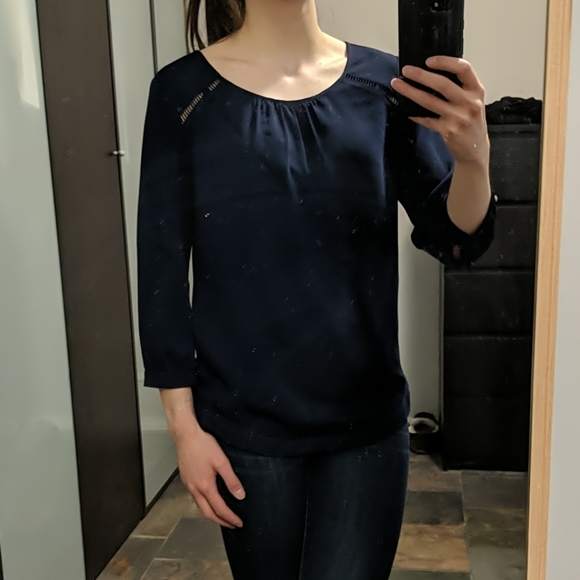 J. Crew navy blue relaxed blouse - Picture 6 of 6